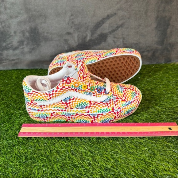 Vans Old Skool Platform Pride Rainbow Checkered Skate Shoes Women US 6.5 - Picture 11 of 13
